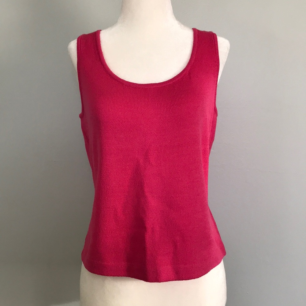 St. John Pink Knit Sleeveless Top